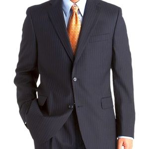 Jack Victor Collection Black Pin Stripe Suit Mens